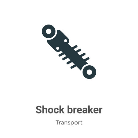 Shock breaker glyph icon vector on white background. Flat vector shock breaker icon symbol sign from modern transport collection for mobile concept and web apps design.のイラスト素材