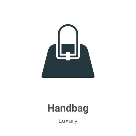 Handbag glyph icon vector on white background. Flat vector handbag icon symbol sign from modern luxury collection for mobile concept and web apps design.のイラスト素材