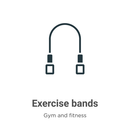 Exercise bands glyph icon vector on white background. Flat vector exercise bands icon symbol sign from modern gym and fitness collection for mobile concept and web apps design.のイラスト素材
