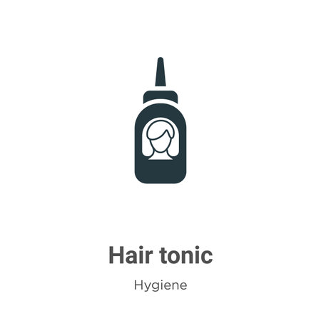 Hair tonic glyph icon vector on white background. Flat vector hair tonic icon symbol sign from modern hygiene collection for mobile concept and web apps design.のイラスト素材