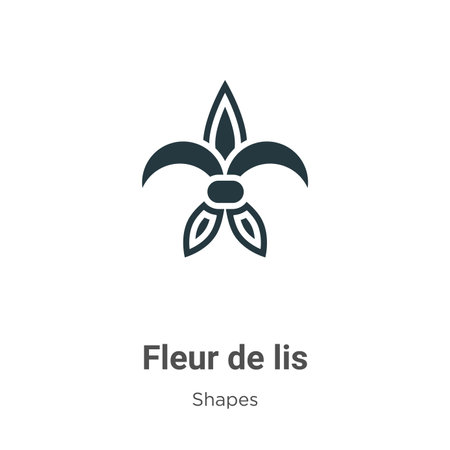 Fleur de lis glyph icon vector on white background. Flat vector fleur de lis icon symbol sign from modern shapes and symbols collection for mobile concept and web apps design.のイラスト素材