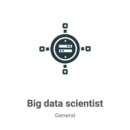 Big data scientist glyph icon vector on white background. Flat vector big data scientist icon symbol sign from modern general collection for mobile concept and web apps design.のイラスト素材