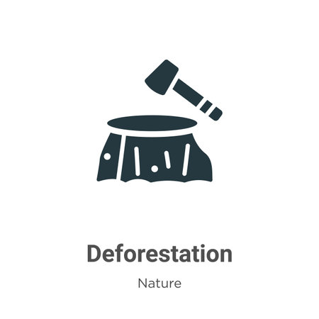 Vector of Deforestation glyph icon - ID:1-161874363 - Royalty Free ...