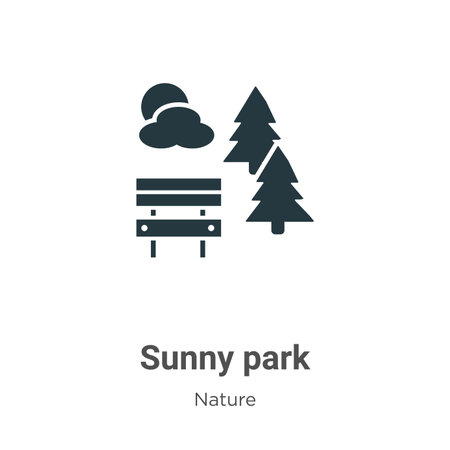 Sunny park glyph icon vector on white background. Flat vector sunny park icon symbol sign from modern nature collection for mobile concept and web apps design.のイラスト素材