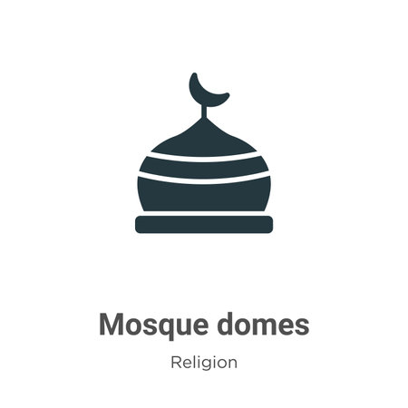 Mosque domes glyph icon vector on white background. Flat vector mosque domes icon symbol sign from modern religion collection for mobile concept and web apps design.のイラスト素材