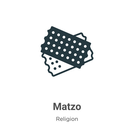 Matzo glyph icon vector on white background. Flat vector matzo icon symbol sign from modern religion collection for mobile concept and web apps design.のイラスト素材