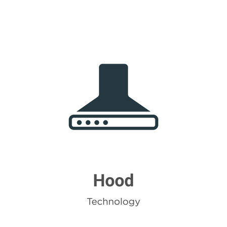 Hood glyph icon vector on white background. Flat vector hood icon symbol sign from modern technology collection for mobile concept and web apps design.のイラスト素材