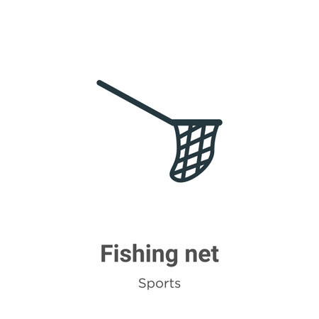Fishing net glyph icon vector on white background. Flat vector fishing net icon symbol sign from modern sports and competition collection for mobile concept and web apps design.のイラスト素材