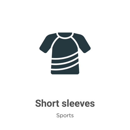 Short sleeves glyph icon vector on white background. Flat vector short sleeves icon symbol sign from modern sports collection for mobile concept and web apps design.のイラスト素材