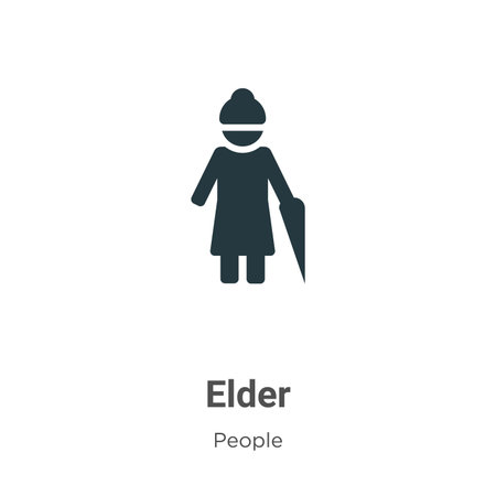 Elder glyph icon vector on white background. Flat vector elder icon symbol sign from modern people collection for mobile concept and web apps design.のイラスト素材