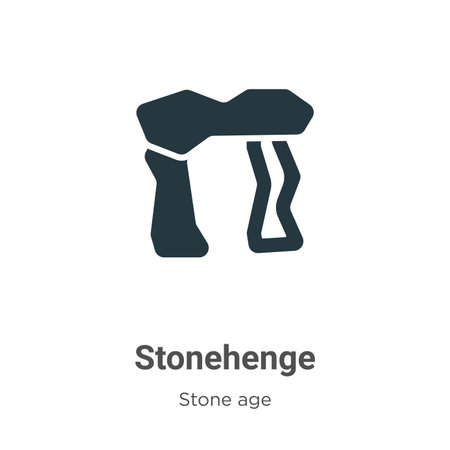 Stonehenge glyph icon vector on white background. Flat vector stonehenge icon symbol sign from modern stone age collection for mobile concept and web apps design.のイラスト素材