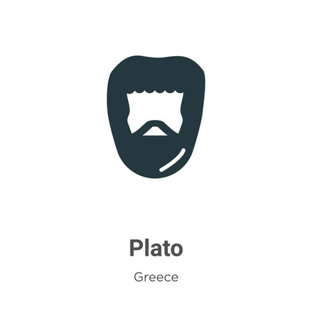 Plato glyph icon vector on white background. Flat vector plato icon symbol sign from modern greece collection for mobile concept and web apps design.のイラスト素材