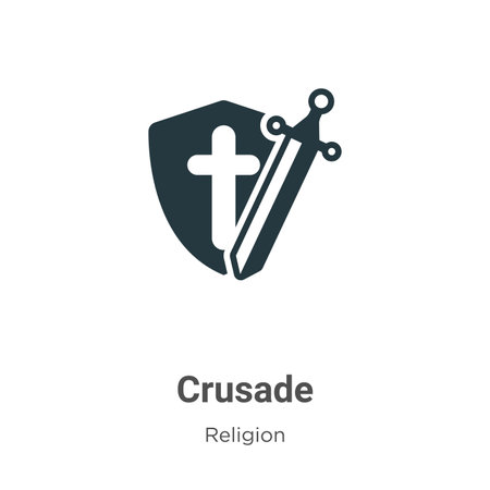 Crusade glyph icon vector on white background. Flat vector crusade icon symbol sign from modern religion collection for mobile concept and web apps design.のイラスト素材