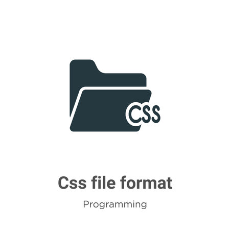 Css file format glyph icon vector on white background. Flat vector css file format icon symbol sign from modern programming collection for mobile concept and web apps design.のイラスト素材