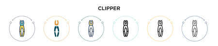 Clipper icon in filled, thin line, outline and stroke style. Vector illustration of two colored and black clipper vector icons designs can be used for mobile, ui, webのイラスト素材