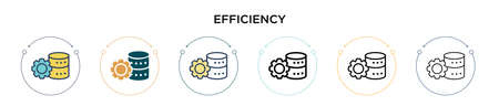 Efficiency icon in filled, thin line, outline and stroke style. Vector illustration of two colored and black efficiency vector icons designs can be used for mobile, ui, webのイラスト素材