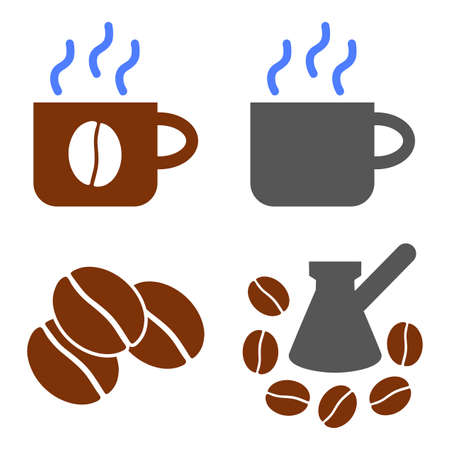 Coffee Drink pictograph kit. a flat illustration iconic design.のイラスト素材