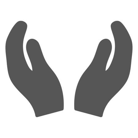 Care Palms pictograph. a flat illustration iconic design.のイラスト素材