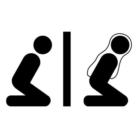 Prayer Room pictogram. a flat illustration iconic design.のイラスト素材