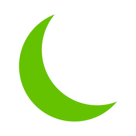 Green Moon illustration. a flat illustration iconic design.のイラスト素材