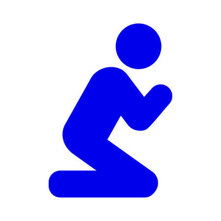 Pray Man illustration. a flat illustration iconic design.のイラスト素材
