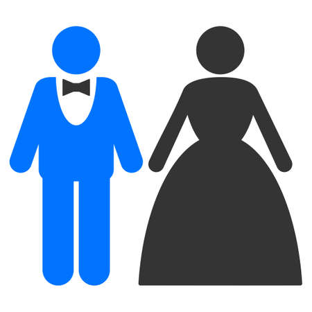 Groom With Bride flat vector icon. An isolated icon on a white background.のイラスト素材