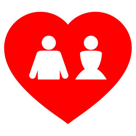 Love Heart flat vector pictograph. An isolated icon on a white background.のイラスト素材