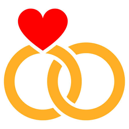 Wedding Rings flat vector icon. An isolated icon on a white background.のイラスト素材