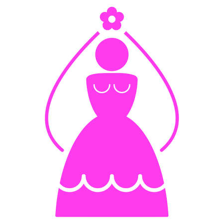Bride flat raster icon. An isolated icon on a white background.の写真素材