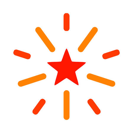 Shine Star raster illustration. A flat illustration iconic design of Shine Star on a white background.の写真素材