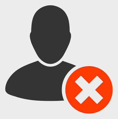 Delete User vector illustration. A flat illustration design of Delete User icon on a white background.のイラスト素材