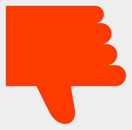 Thumb Down vector illustration. A flat illustration design of Thumb Down icon on a white background.