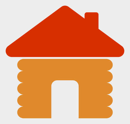 Wooden House raster icon. A flat illustration design of Wooden House icon on a white background.の写真素材