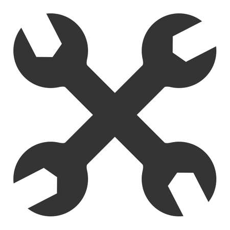 Wrenches raster illustration. A flat illustration iconic design of Wrenches on a white background.の写真素材