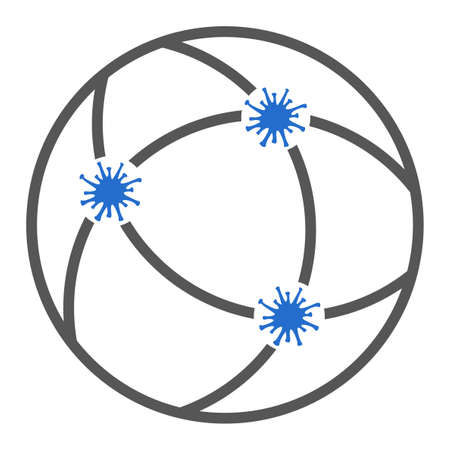 Virus Network vector illustration. A flat illustration iconic design of Virus Network on a white background.のイラスト素材