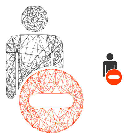 Web carcass remove man figure vector icon. Flat 2d carcass created from remove man figure pictogram. Abstract carcass mesh polygonal remove man figure. Linear frame flat mesh in vector EPS format,のイラスト素材