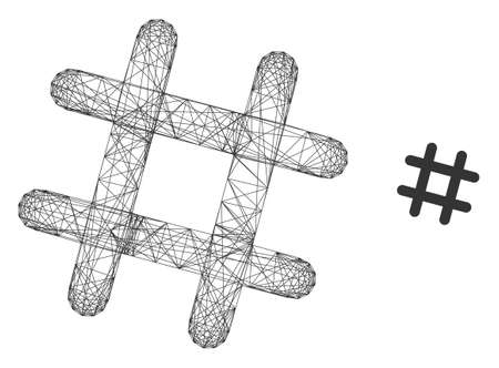 Web net jail grid vector icon. Flat 2d carcass created from jail grid pictogram. Abstract carcass mesh polygonal jail grid. Net carcass flat mesh in eps vector format, on a white background.のイラスト素材