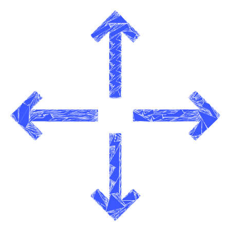 Shards mosaic expand arrows icon. Expand arrows mosaic icon of shards elements which have variable sizes, and positions, and color hues. Vector composition for abstract images.のイラスト素材