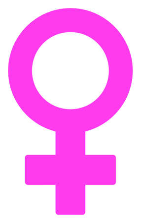 Female Symbol raster illustration. A flat illustration iconic design of Female Symbol on a white background.の写真素材