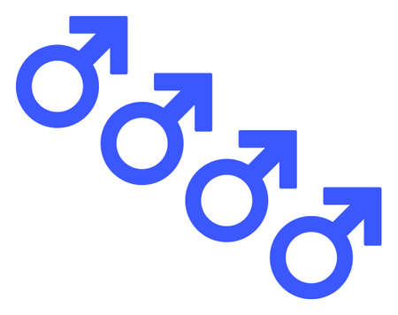 Male Cohort Symbol raster illustration. A flat illustration iconic design of Male Cohort Symbol on a white background.の写真素材