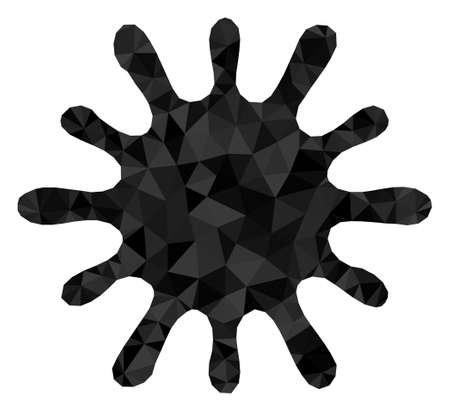 Triangle bacteria polygonal icon illustration. Bacteria lowpoly icon is filled with triangles. Flat filled geometric mesh symbol based on bacteria icon.のイラスト素材