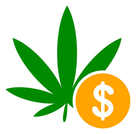 Cannabis investing vector icon. A flat illustration design of cannabis investing icon on a white background.のイラスト素材