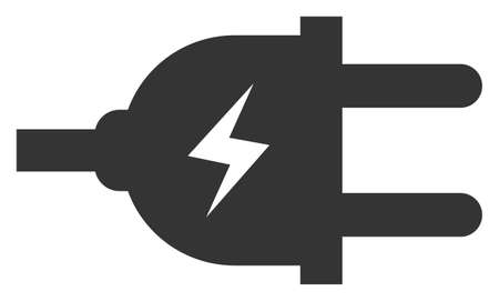 Electric plug vector icon. A flat illustration design of electric plug icon on a white background.のイラスト素材