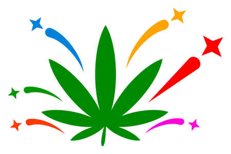 Cannabis euphoria vector illustration. A flat illustration design of cannabis euphoria icon on a white background.のイラスト素材
