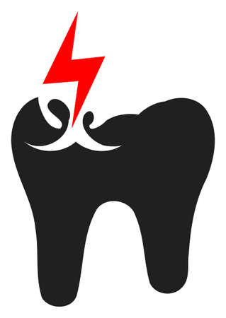 Tooth crash vector icon. A flat illustration design of tooth crash icon on a white background.のイラスト素材