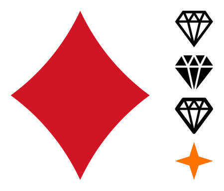 Playing card diamond suit icon designed in flat style. Isolated vector playing card diamond suit...