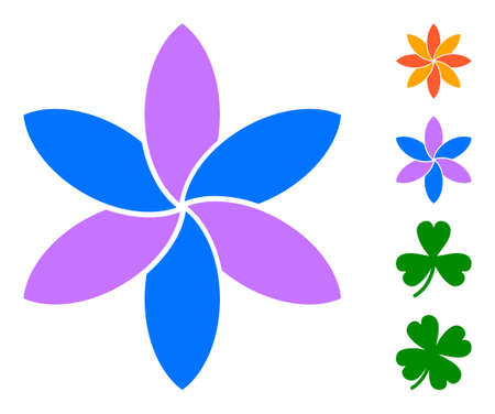 Flower icon with flat style. Isolated vector flower icon image on a white background, simple style. Some similar icons appended also.のイラスト素材
