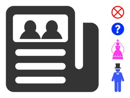 Newspaper icon with flat style. Isolated vector newspaper icon image on a white background, simple style. Some similar icons appended.のイラスト素材