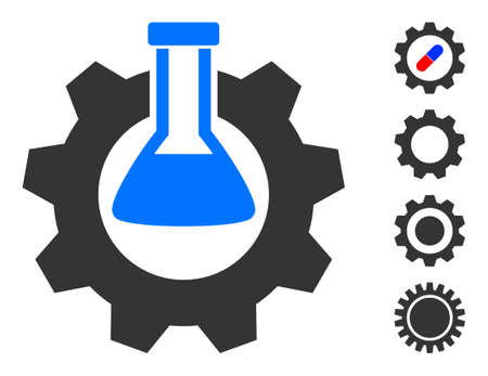 Chemical industry icon with flat style. Isolated vector chemical industry icon image on a white background, simple style. Some similar icons added also.のイラスト素材