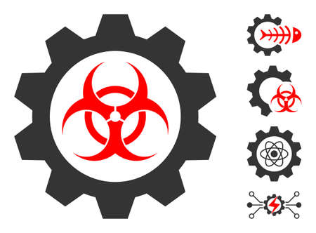 Toxic industry icon designed in flat style. Isolated vector toxic industry icon illustrations on a white background, simple style. Some similar icons appended also.のイラスト素材